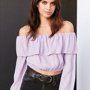 Ruffle off the shoulder top